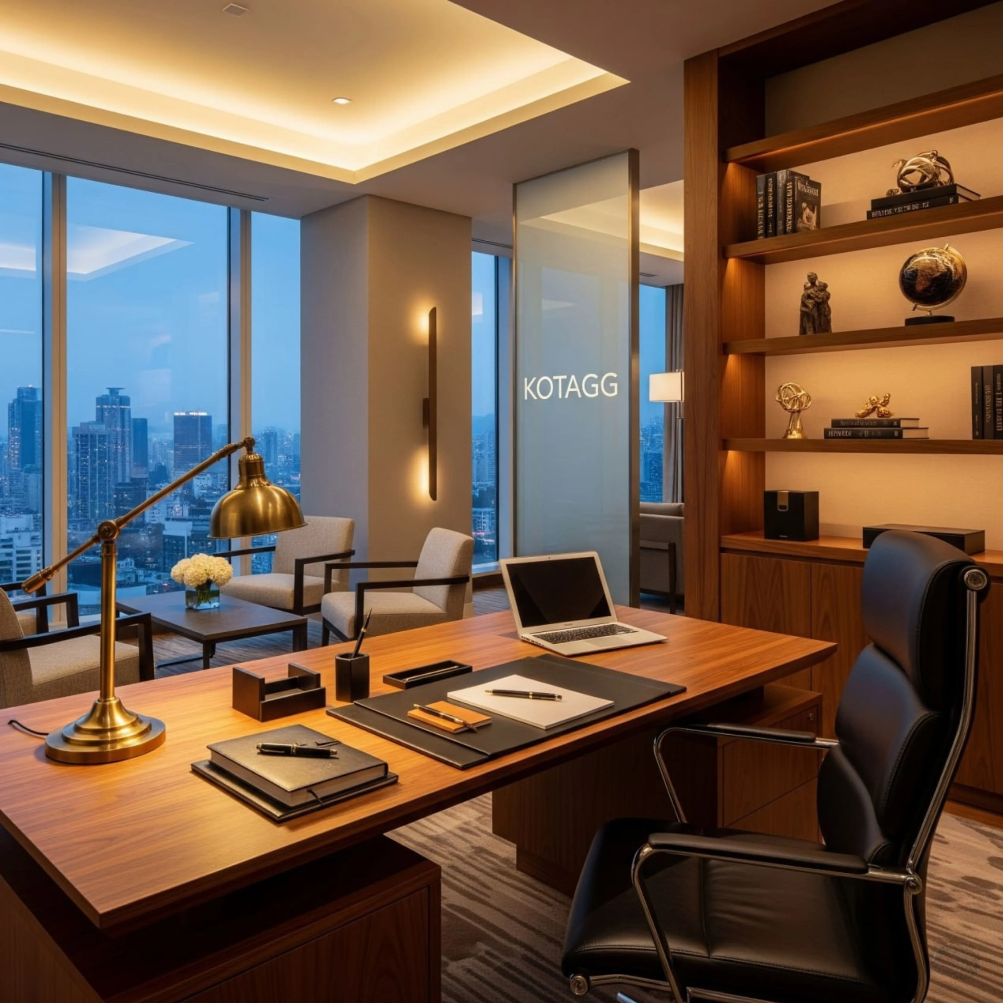 Executive Workspace dengan meja kerja ergonomis
